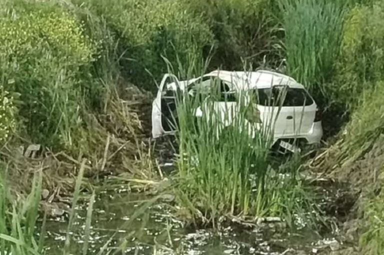 Perdió el control del auto y termina en el arroyo El Gato de La Plata