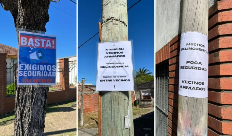 En un barrio de La Plata vecinos se organizan y advierten con carteles contra la delincuencia: “Estamos armados”