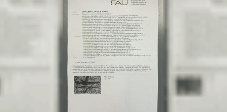 Amenaza de una masacre a tiros en la Universidad de La Plata: suspendieron las clases